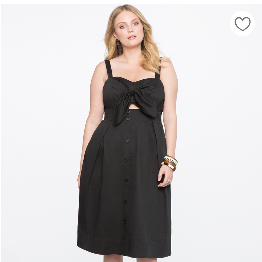 Eloquii Button Front Bandaeu Dress